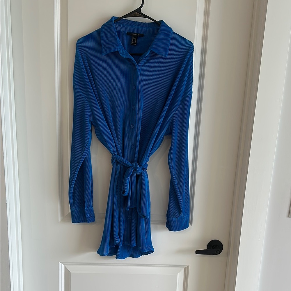 Forever 21 Vibrant Blue Pleated Dress